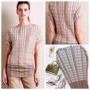 Anthro Moth Nessa Dolman Sweater Metallic Gold S